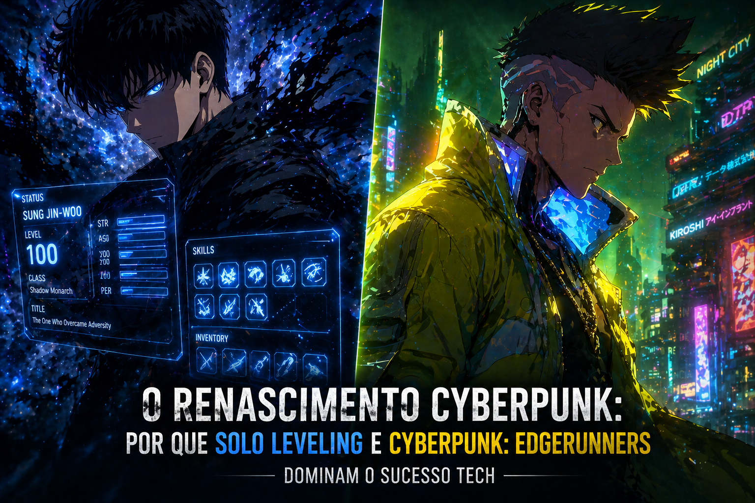 O Renascimento Cyberpunk: Por que Solo Leveling e Cyberpunk: Edgerunners Dominam o Sucesso Tech