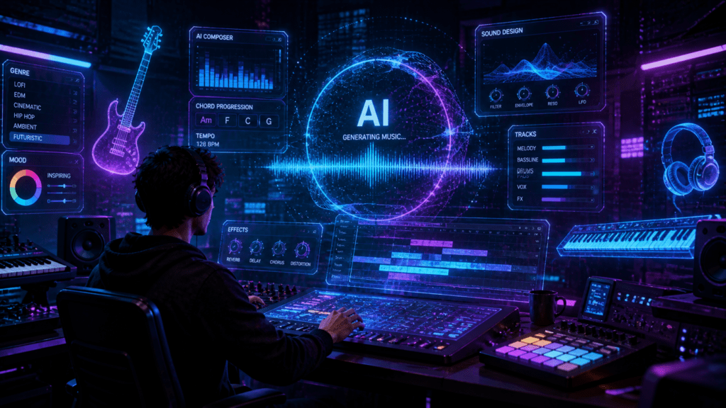 IA Generativa para Criadores: O Guia Completo de Ferramentas Visuais e de Texto 9 Música e Áudio: A Nova Fronteira da Inteligência Artificial