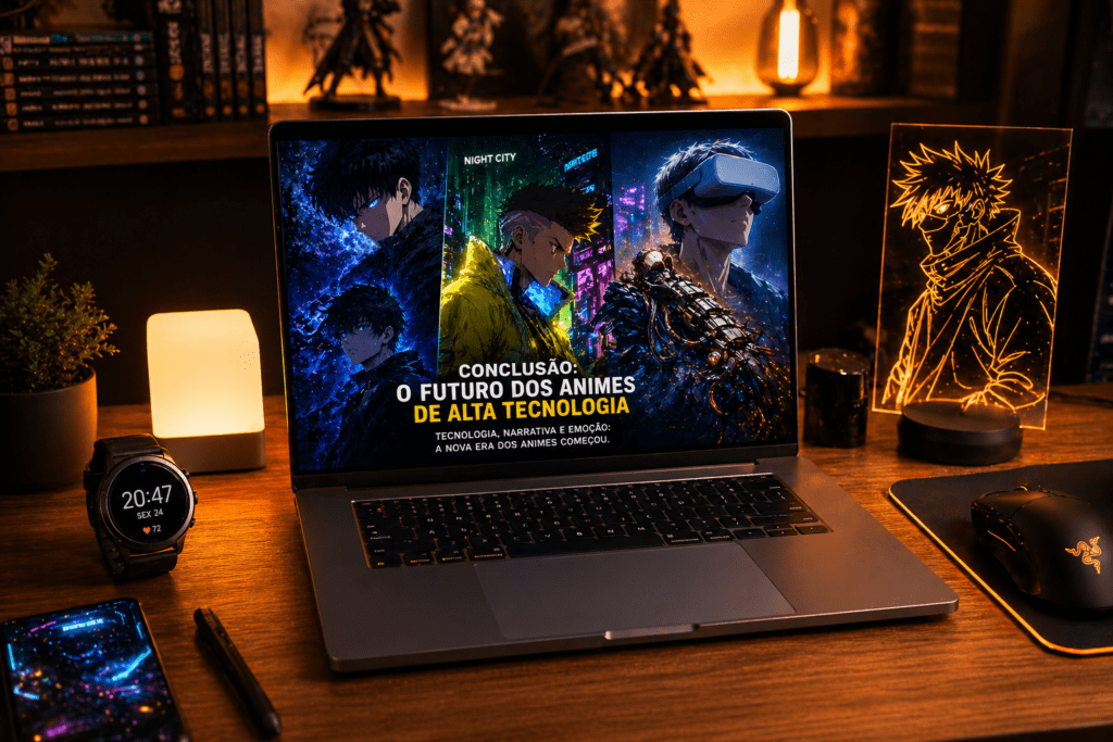 O Renascimento Cyberpunk: Por que Solo Leveling e Cyberpunk: Edgerunners Dominam o Sucesso Tech 10 Conclusão: O Futuro dos Animes de Alta Tecnologia